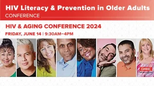 Flyer for HIV and Aging Conference June 14 both in person and virtual.